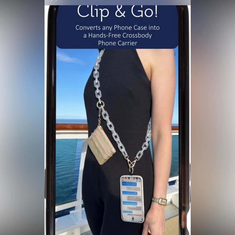 Stylish Crossbody Phone Carrier with Chain Strap by Save the Girls